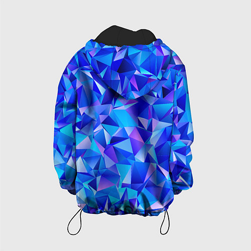 Детская куртка СИНЕ-ГОЛУБЫЕ полигональные кристаллы / 3D-Черный – фото 2