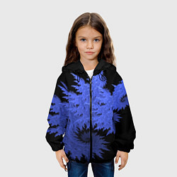Куртка с капюшоном детская Абстрактный морозный узор Abstract frost pattern, цвет: 3D-черный — фото 2