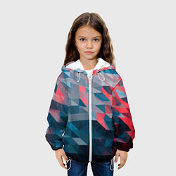 Куртка с капюшоном детская Абстрактный геометрический паттерн Abstract geomet, цвет: 3D-белый — фото 2