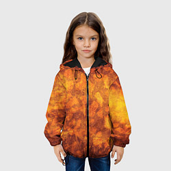 Куртка с капюшоном детская Текстура Desert, цвет: 3D-черный — фото 2