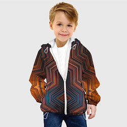 Куртка с капюшоном детская Симметрия в геометрии цвета, цвет: 3D-белый — фото 2