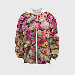 Куртка с капюшоном детская MILLION MULTICOLORED FLOWERS, цвет: 3D-белый