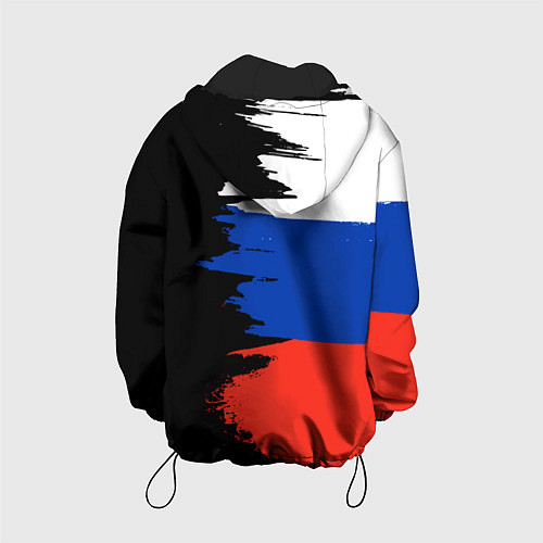 Детская куртка Российский триколор на темном фоне / 3D-Черный – фото 2