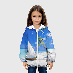 Куртка с капюшоном детская Island of hawaii, цвет: 3D-белый — фото 2