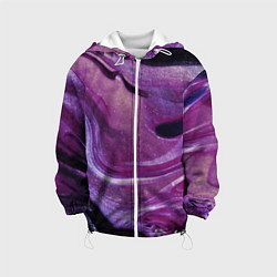 Куртка с капюшоном детская Фиолетовая текстура, цвет: 3D-белый