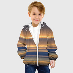 Куртка с капюшоном детская Цветные линии colored lines, цвет: 3D-белый — фото 2