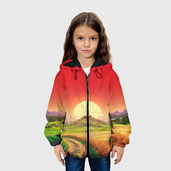 Куртка с капюшоном детская Дорога к солнцу, цвет: 3D-черный — фото 2