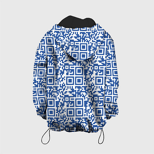 Детская куртка QR код паттерн синий / 3D-Черный – фото 2