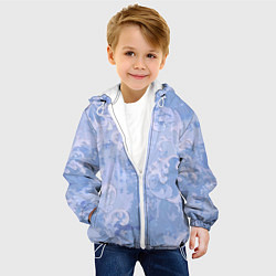 Куртка с капюшоном детская Винтажный растительный летний орнамент, цвет: 3D-белый — фото 2