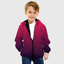 Куртка с капюшоном детская RED to dark BLUE GRADIENT, цвет: 3D-черный — фото 2