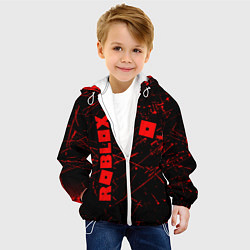 Куртка с капюшоном детская ROBLOX красный логотип, цвет: 3D-белый — фото 2