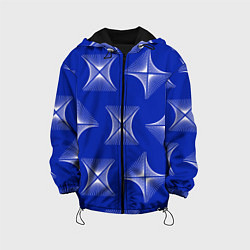 Куртка с капюшоном детская ABSTRACT PATTERN ON A BLUE BACKGROUND, цвет: 3D-черный