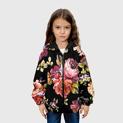 Куртка с капюшоном детская Розы в летней ночи Fashion trend, цвет: 3D-черный — фото 2