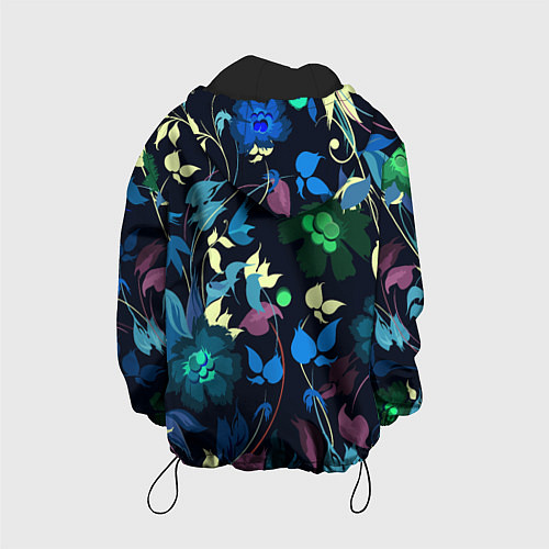 Детская куртка Color summer night Floral pattern / 3D-Черный – фото 2