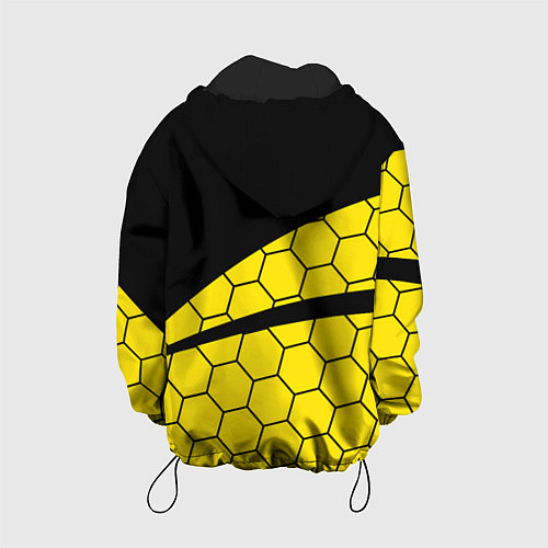 Детская куртка Боруссия - borussia желтые соты / 3D-Черный – фото 2