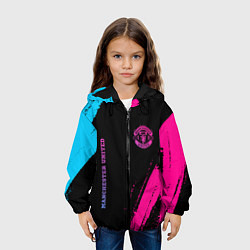 Куртка с капюшоном детская Manchester United Neon Gradient, цвет: 3D-черный — фото 2
