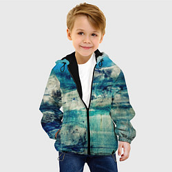 Куртка с капюшоном детская Прибрежная синева, цвет: 3D-черный — фото 2