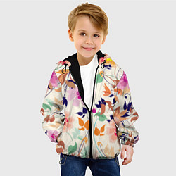 Куртка с капюшоном детская Summer floral pattern, цвет: 3D-черный — фото 2