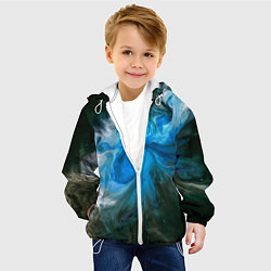 Куртка с капюшоном детская Неоновые краски - Синий, цвет: 3D-белый — фото 2