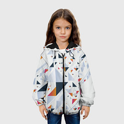 Куртка с капюшоном детская Абстрактные Треугольные Формы, цвет: 3D-черный — фото 2