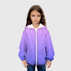 Куртка с капюшоном детская PINK-PURPLE GRADIENT ГРАДИЕНТ РОЗОВО-ФИОЛЕТОВЫЙ, цвет: 3D-белый — фото 2