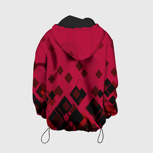 Детская куртка Геометрический узор в красно-черных тонах / 3D-Черный – фото 2