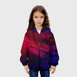 Куртка с капюшоном детская Неоновая пыль - Красный, цвет: 3D-черный — фото 2