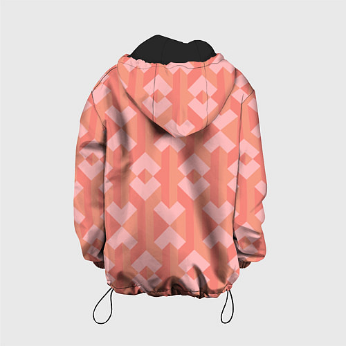 Детская куртка Геометрический узор розового цвета geometric pink / 3D-Черный – фото 2