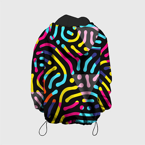Детская куртка Красочный авангардный паттерн / 3D-Черный – фото 2