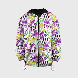 Куртка с капюшоном детская Разноцветные цифры и алфавит school, цвет: 3D-черный