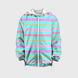Детская куртка Pink turquoise stripes horizontal Полосатый узор