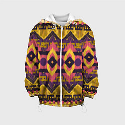 Куртка с капюшоном детская Африканский узор орнамент из шерсти Africa Wool Pa, цвет: 3D-белый