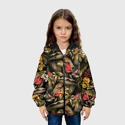 Куртка с капюшоном детская Райский сад цветы и фрукты, цвет: 3D-черный — фото 2