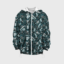 Детская куртка Гранжевый абстрактный узор на темно сером фоне