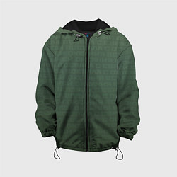 Куртка с капюшоном детская 1984 узор зелёный градиент, цвет: 3D-черный