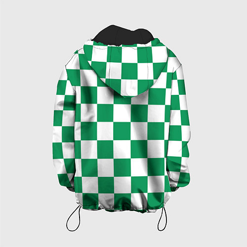 Детская куртка ФК Ахмат на фоне бело зеленой формы в квадрат / 3D-Черный – фото 2