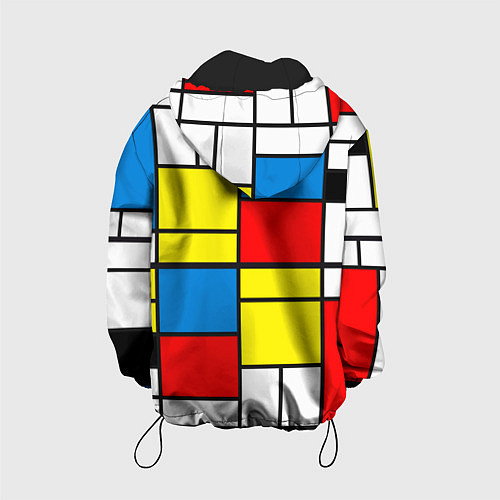 Детская куртка Texture of squares rectangles / 3D-Черный – фото 2