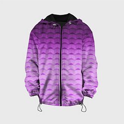 Куртка с капюшоном детская Фиолетово-розовый геометрический узор Градиент, цвет: 3D-черный