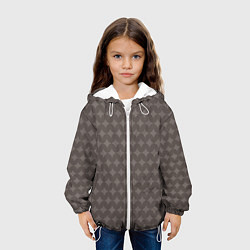 Куртка с капюшоном детская Темные классический узоры, цвет: 3D-белый — фото 2