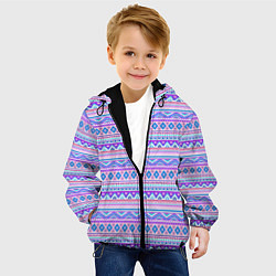 Куртка с капюшоном детская Геометрические узоры из линий, цвет: 3D-черный — фото 2