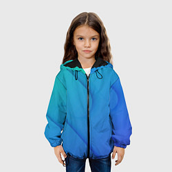 Куртка с капюшоном детская Голубой градиент, цвет: 3D-черный — фото 2