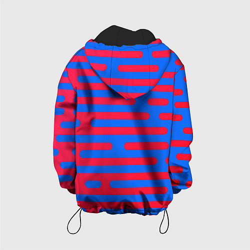 Детская куртка Красно-синие полосы / 3D-Черный – фото 2