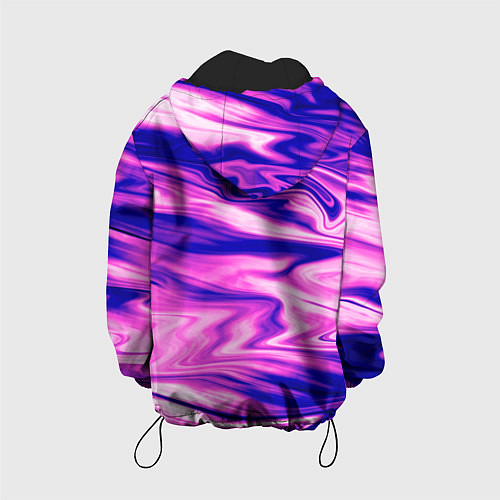 Детская куртка Розово-фиолетовый мраморный узор / 3D-Черный – фото 2