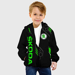 Куртка с капюшоном детская SKODA - БРОНЯ БУДУЩЕГО, цвет: 3D-черный — фото 2