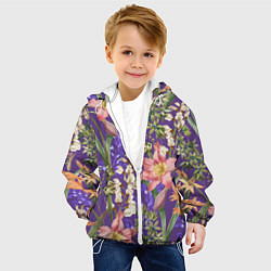 Куртка с капюшоном детская Яркий Цветочный Сад, цвет: 3D-белый — фото 2