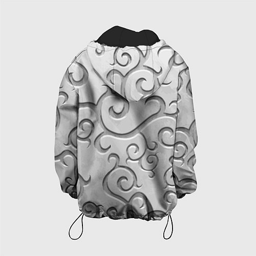 Детская куртка Ажурный орнамент на поверхности металла / 3D-Черный – фото 2