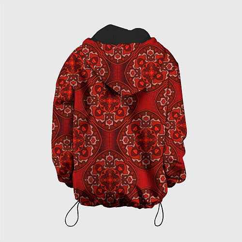 Детская куртка Красные абстрактные круглые узоры / 3D-Черный – фото 2