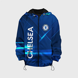Куртка с капюшоном детская Chelsea Синяя абстракция, цвет: 3D-черный