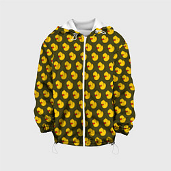 Куртка с капюшоном детская Ути Коричнево-зелёный, цвет: 3D-белый