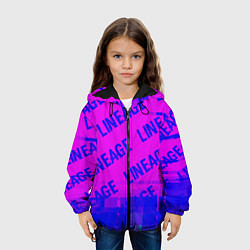 Куртка с капюшоном детская Lineage glitch text effect: паттерн, цвет: 3D-черный — фото 2